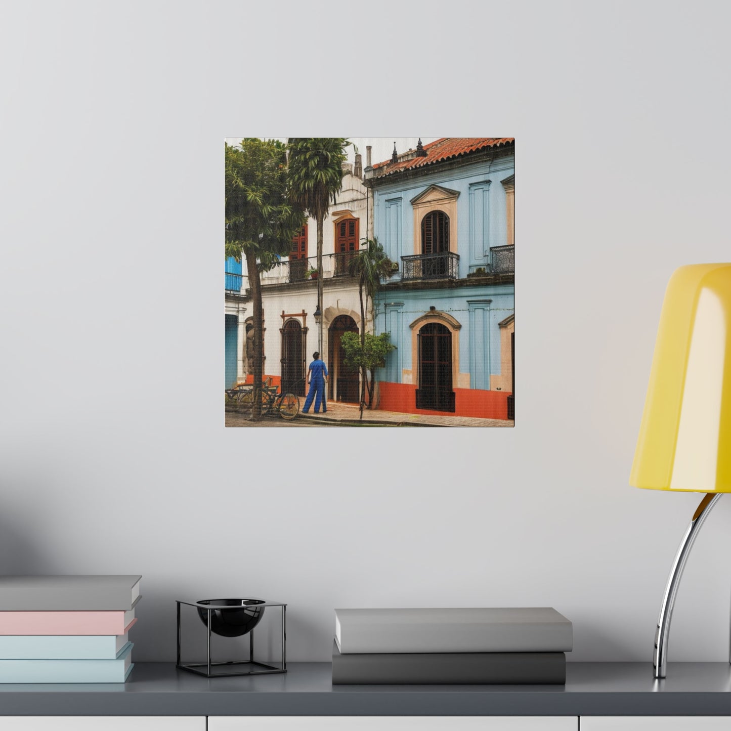 Vintage Style Colonial Architecture Building Matte Canvas, Stretched, 0.75"