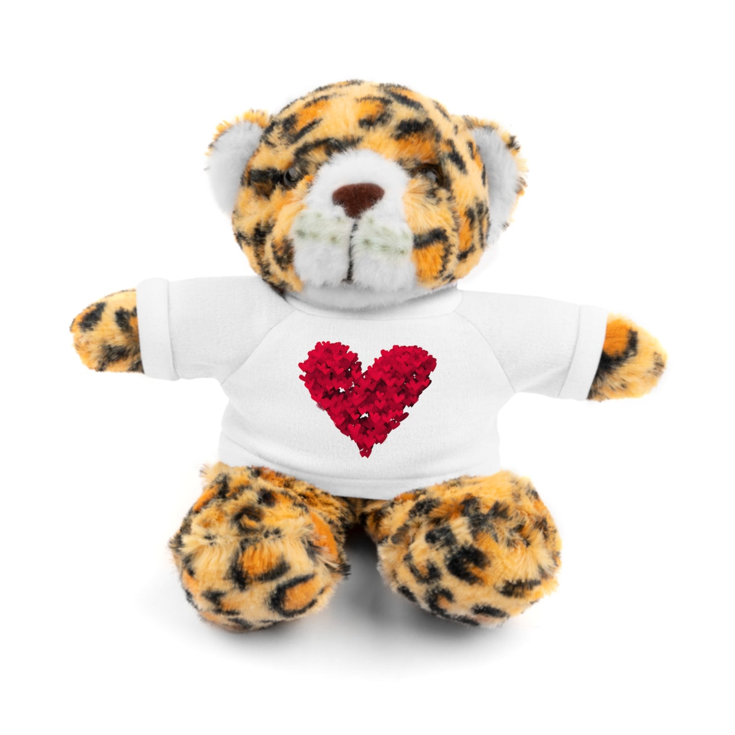 Happy Valentine's Day w/ Red Heart Plush Stuffed Animal.