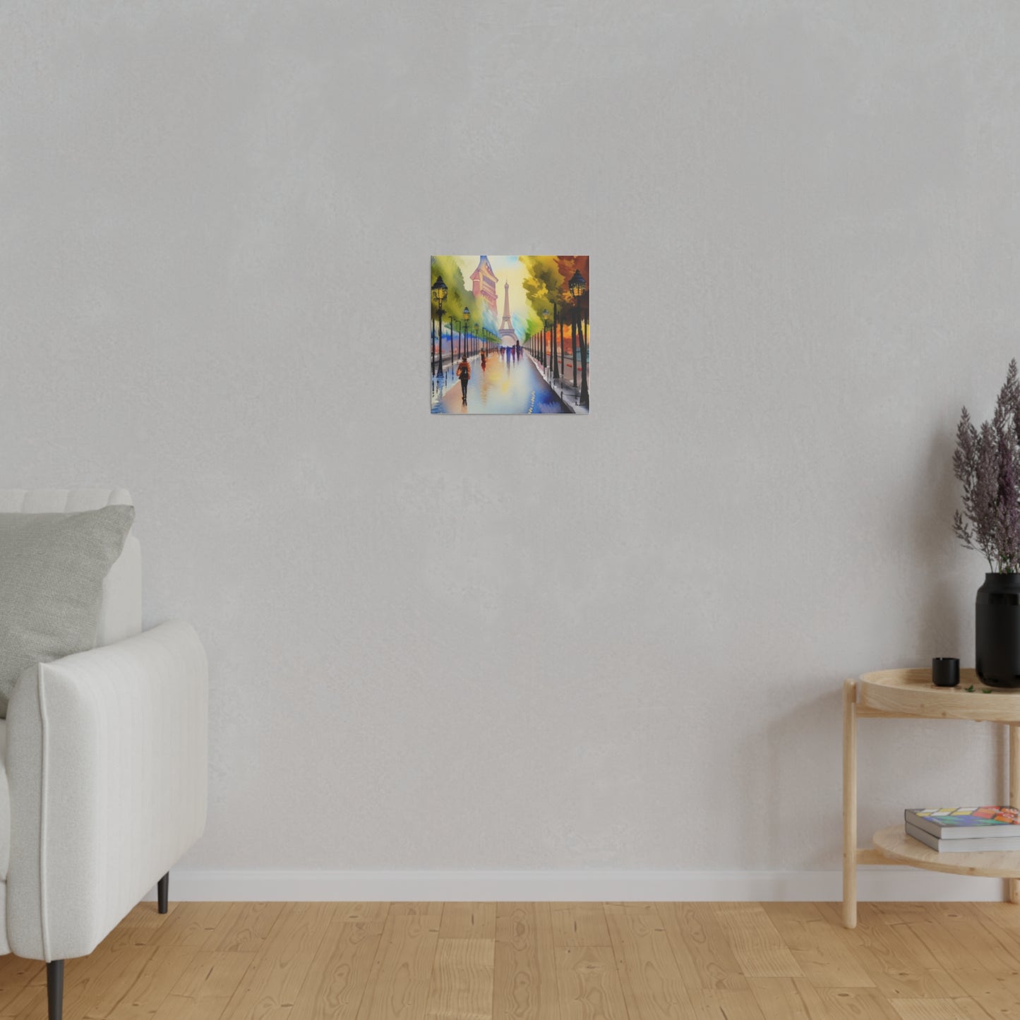 Walking in the City of Paris, Watercolor Matte Canvas, Stretched, 0.75"