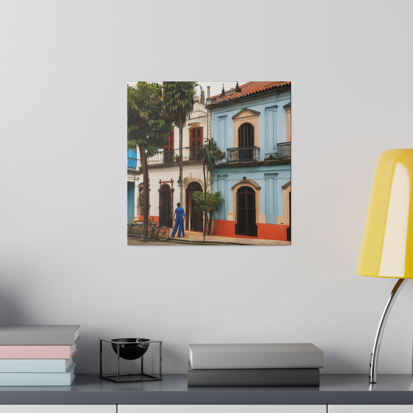 Vintage Style Colonial Architecture Building Matte Canvas, Stretched, 0.75"