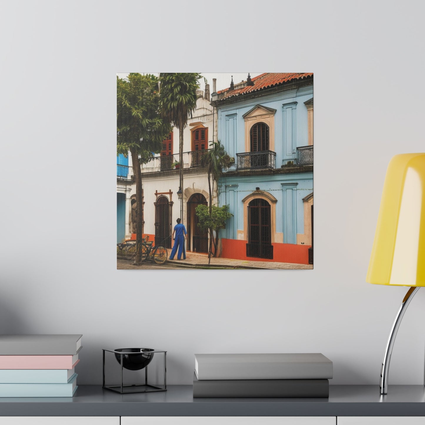 Vintage Style Colonial Architecture Building Matte Canvas, Stretched, 0.75"