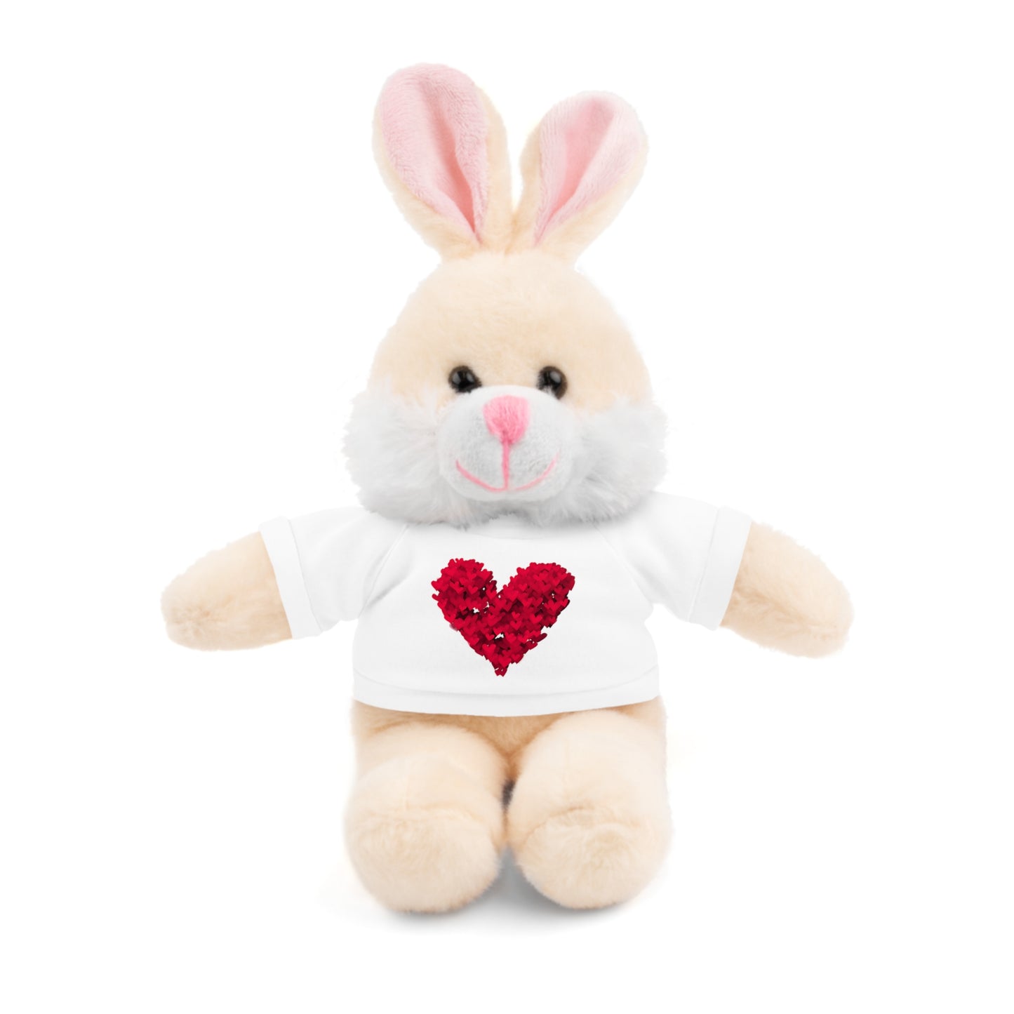 Happy Valentine's Day w/ Red Heart Plush Stuffed Animal.