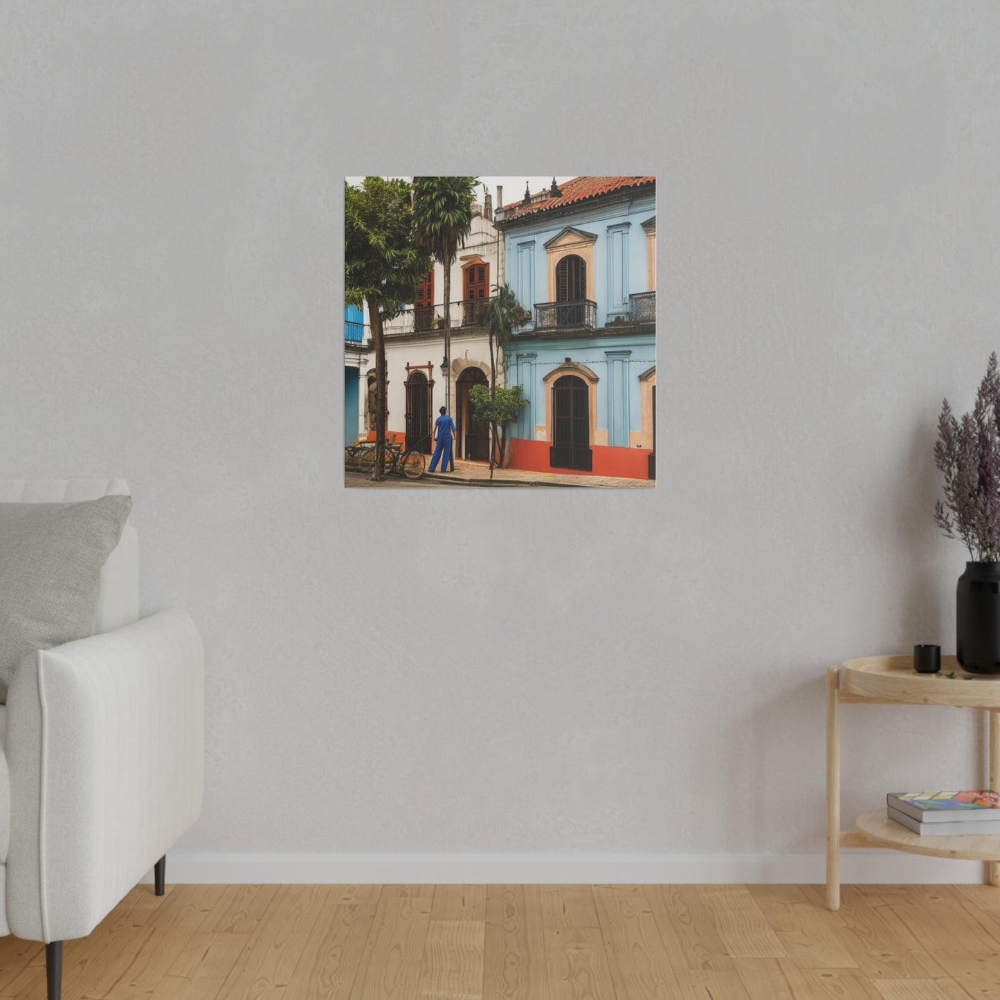 Vintage Style Colonial Architecture Building Matte Canvas, Stretched, 0.75"