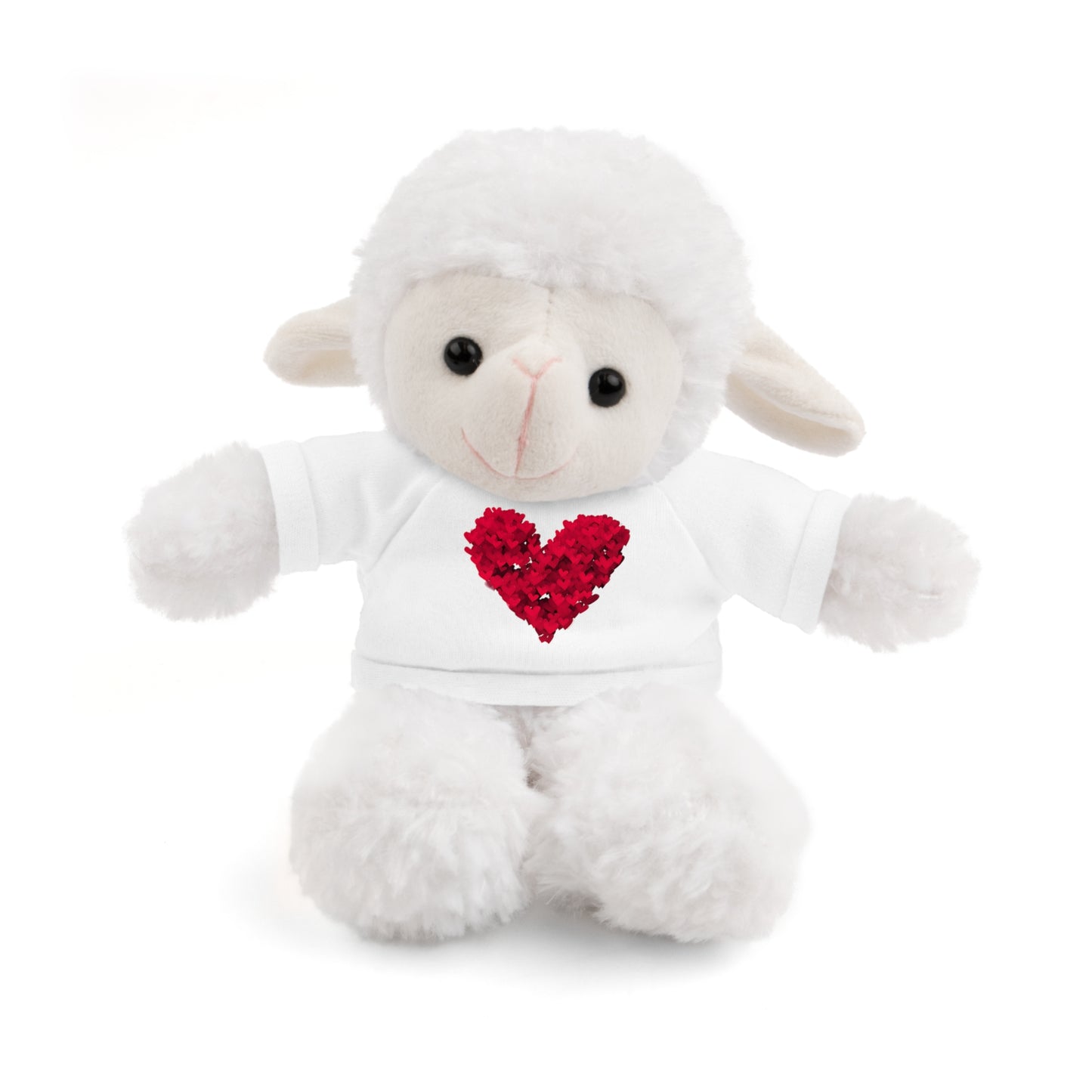 Happy Valentine's Day w/ Red Heart Plush Stuffed Animal.