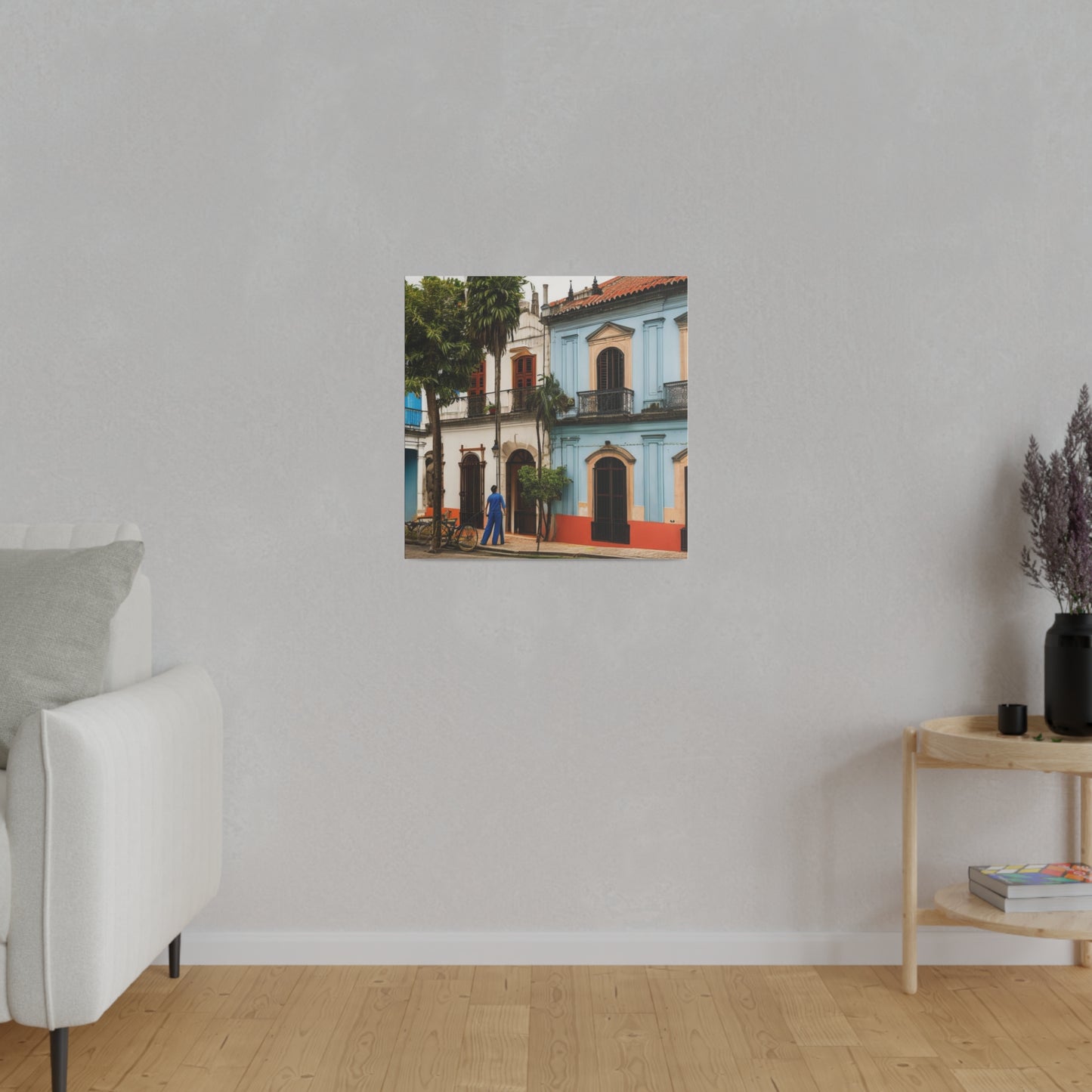 Vintage Style Colonial Architecture Building Matte Canvas, Stretched, 0.75"