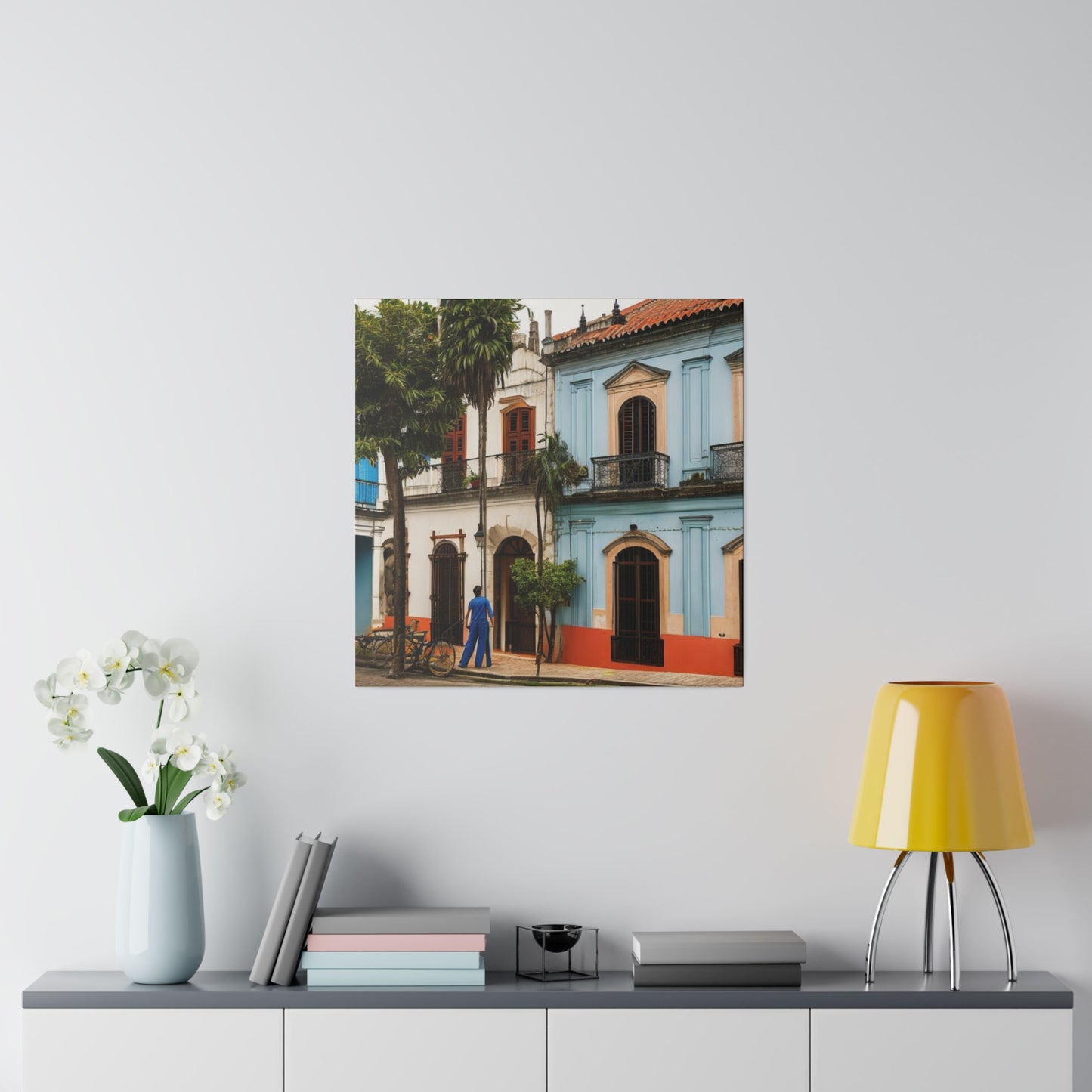 Vintage Style Colonial Architecture Building Matte Canvas, Stretched, 0.75"