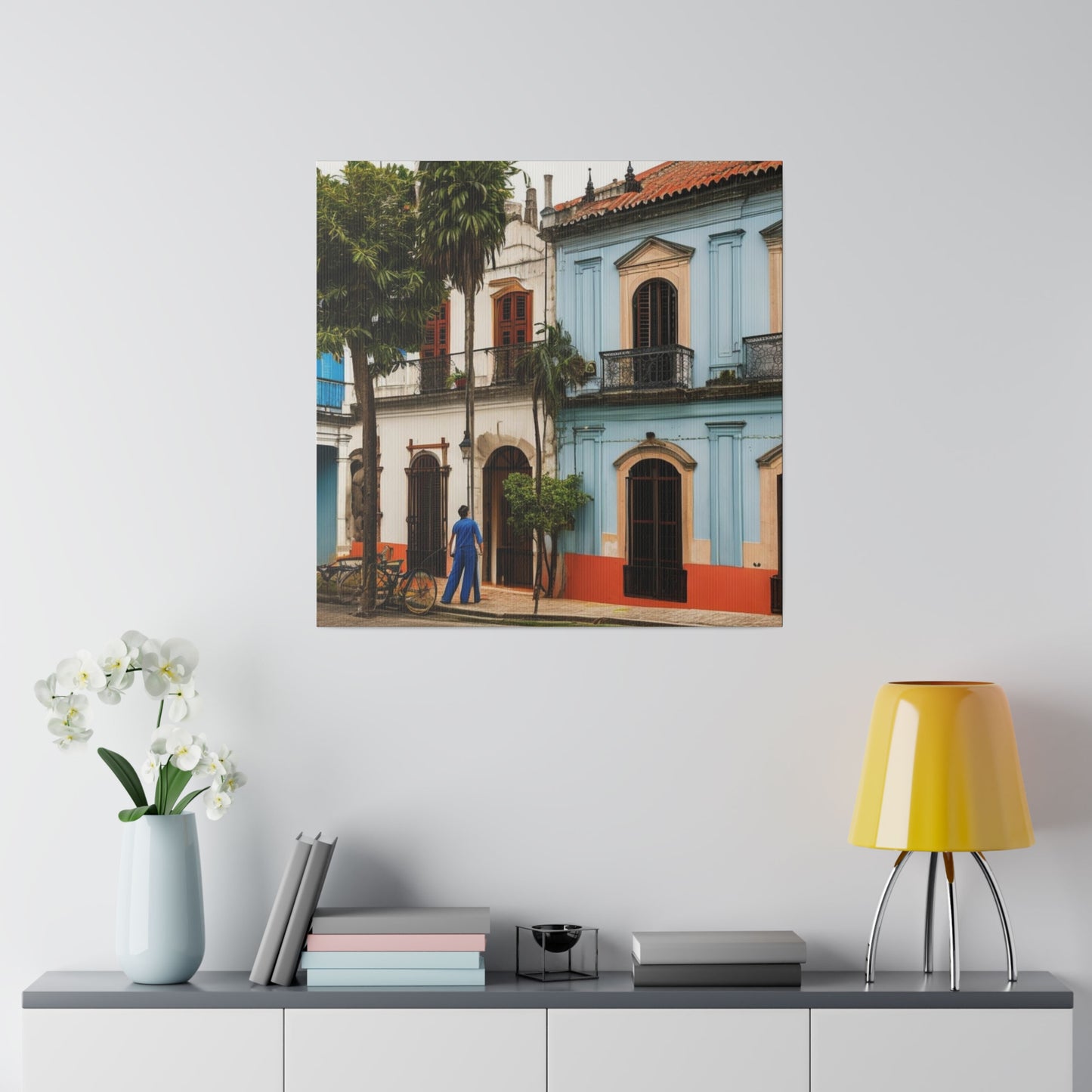 Vintage Style Colonial Architecture Building Matte Canvas, Stretched, 0.75"