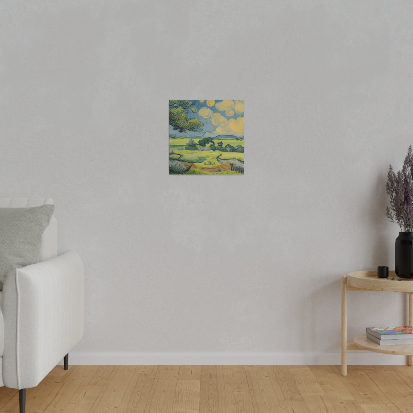 Olive Tree Farm Landscape Art Inspired by Van Gogh Style Matte Canvas, Stretched, 0.75"