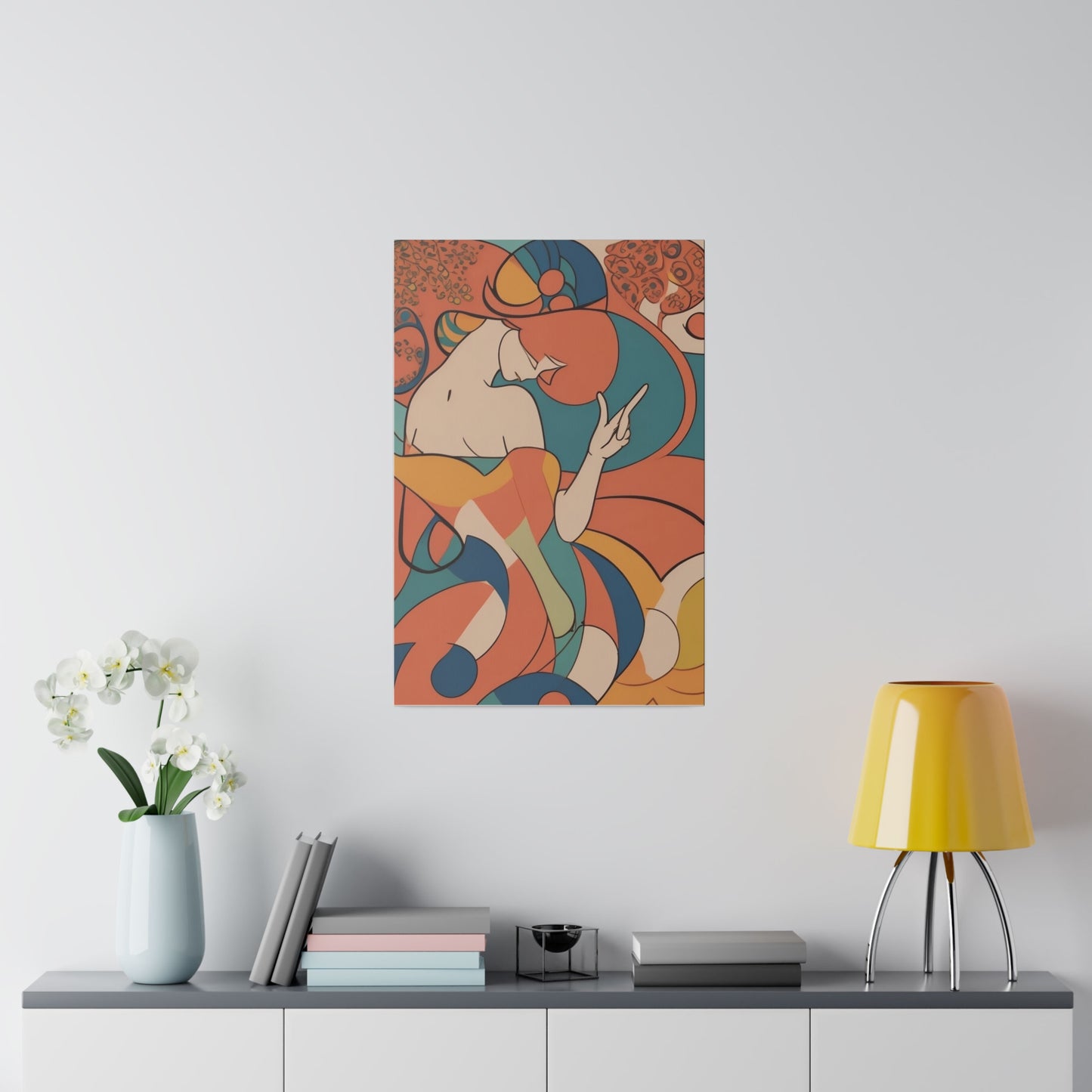 Earth Tone Abstract Art Woman Depicted Matte Canvas, Stretched, 0.75"