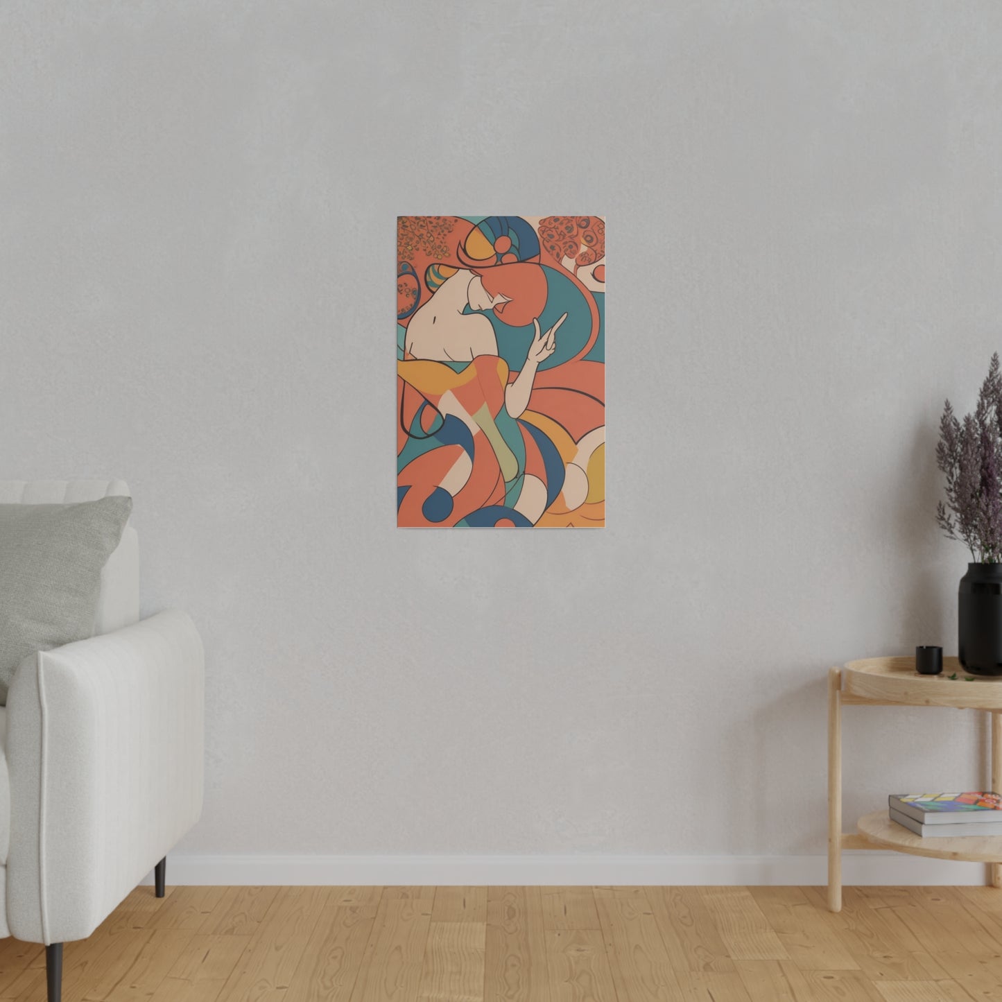 Earth Tone Abstract Art Woman Depicted Matte Canvas, Stretched, 0.75"