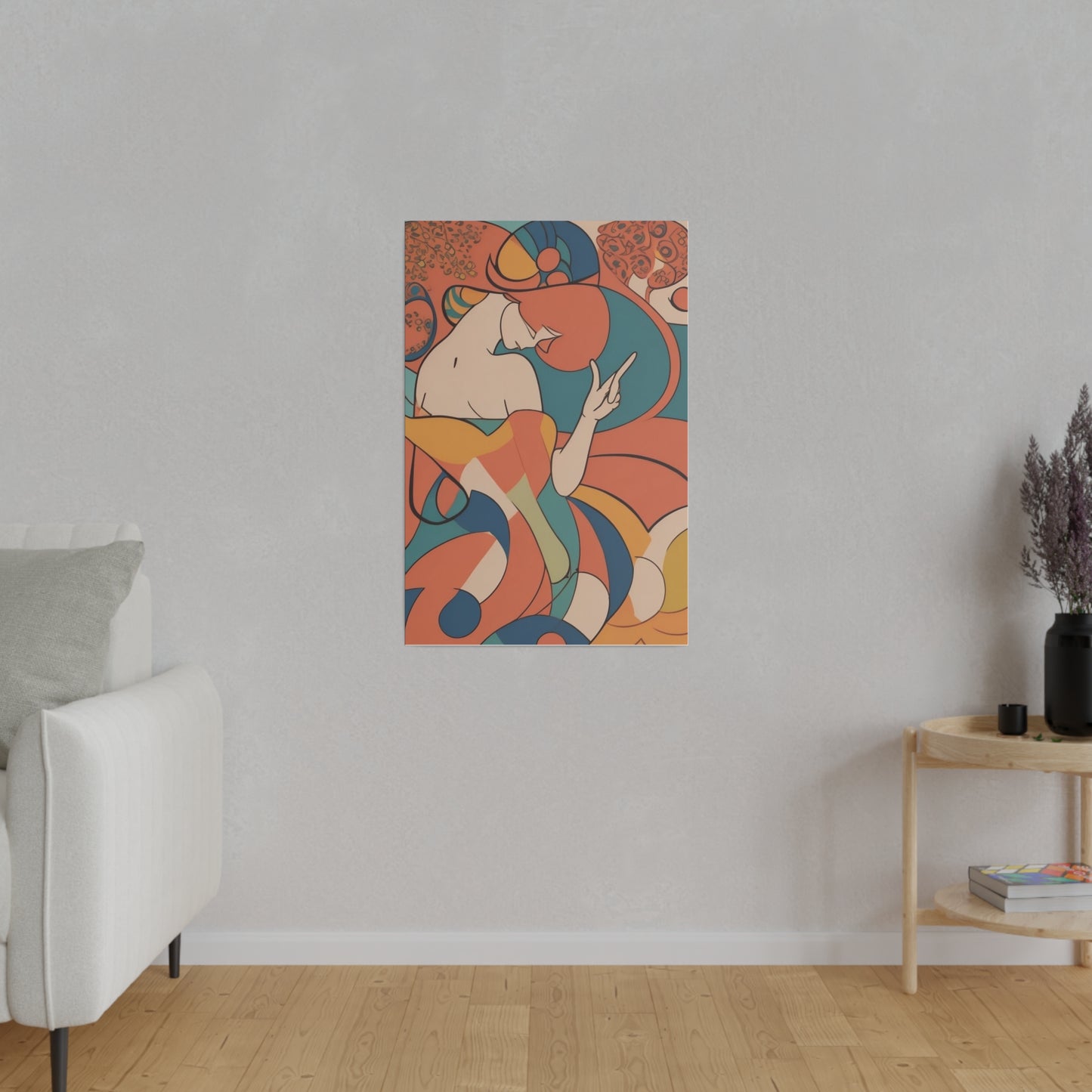 Earth Tone Abstract Art Woman Depicted Matte Canvas, Stretched, 0.75"