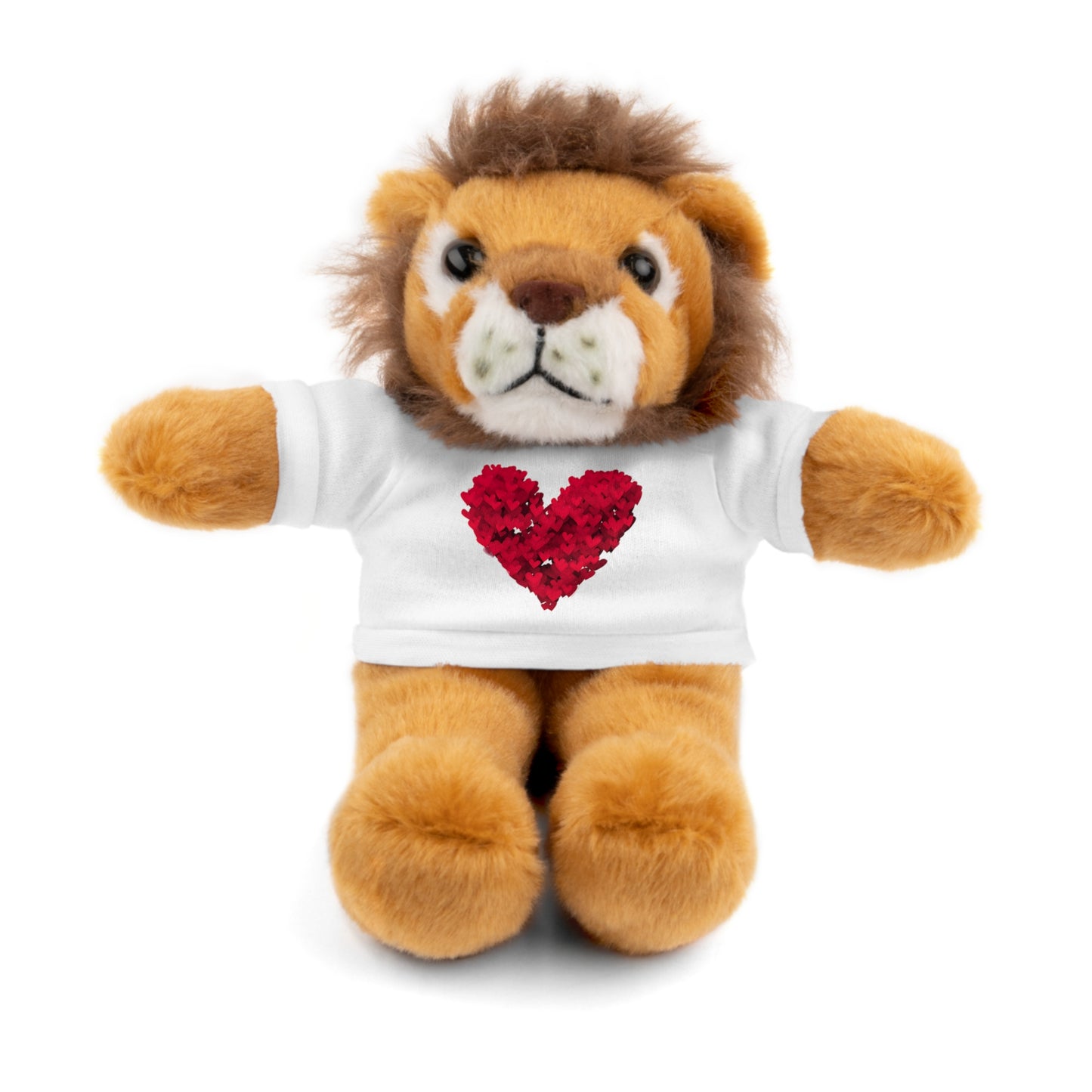 Happy Valentine's Day w/ Red Heart Plush Stuffed Animal.
