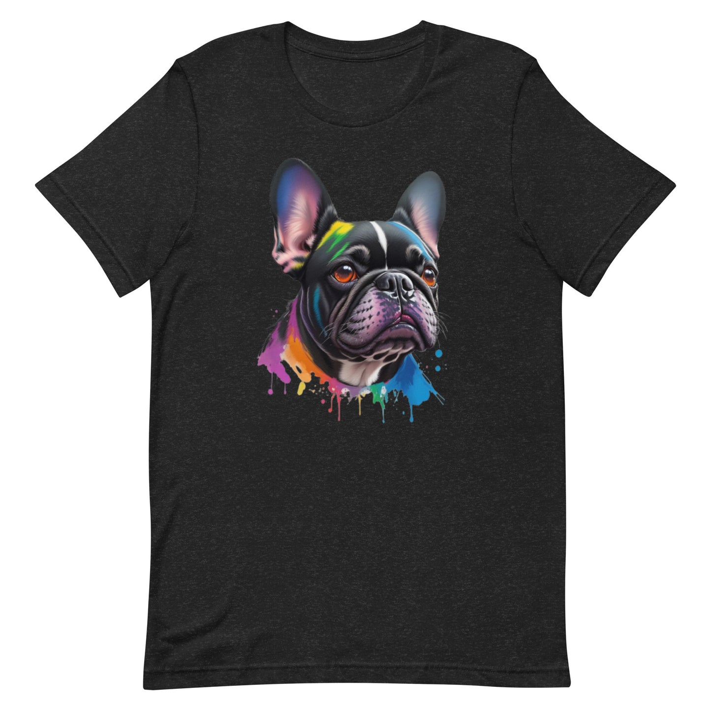 French Bulldog Head with Paint Dripping Effect Unisex t-shirt