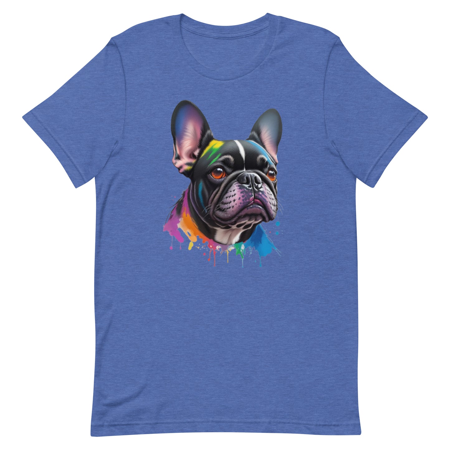 French Bulldog Head with Paint Dripping Effect Unisex t-shirt