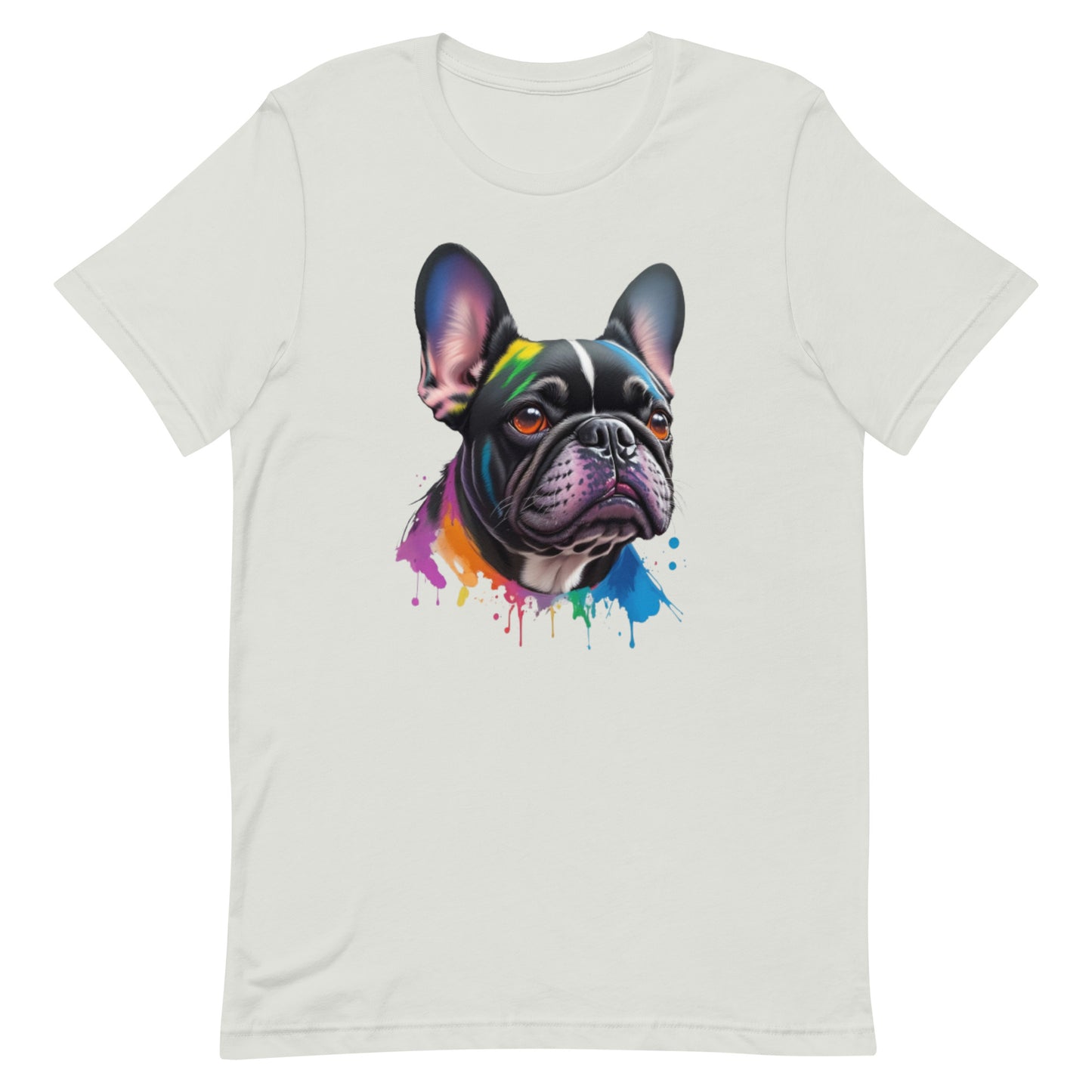 French Bulldog Head with Paint Dripping Effect Unisex t-shirt