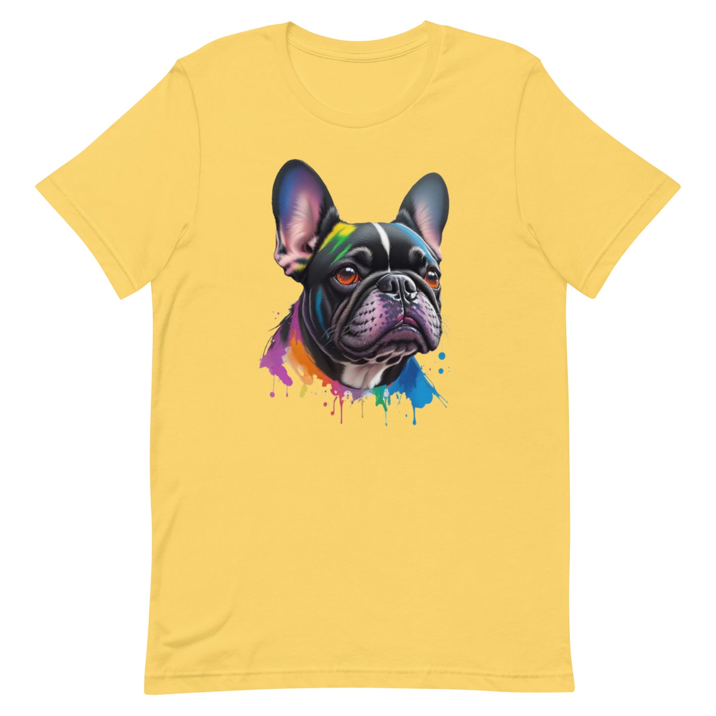 French Bulldog Head with Paint Dripping Effect Unisex t-shirt